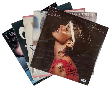 Lot of (5) Olivia Newton-John Signed Albums (PSA/DNA)